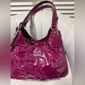 Coach Purple Shoulder Bag Glossy Finish